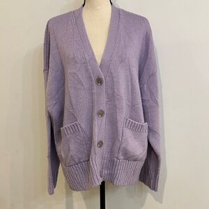 The Drop Lavender Purple Women's Sweater Knit Cardigan XL